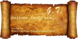 Geitner Terézia névjegykártya
